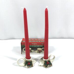Ceramic Christmas Candle Holder Set